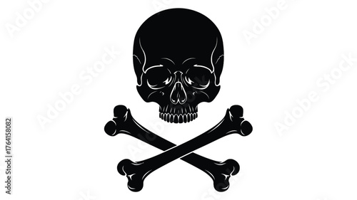 Skull and crossbones illustration a classic symbol of danger perfect for warning signs and pirate themes