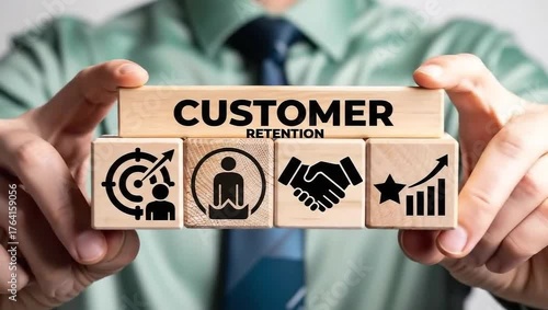 CUSTOMER RETENTION. Concept of implementing quality assurance practices for customer retention