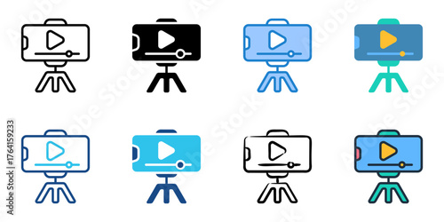 Vlogs icon set multiple style collection 
