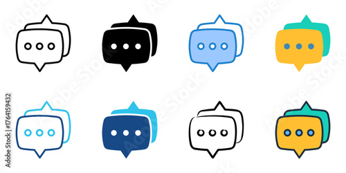 Comments icon set multiple style collection 
