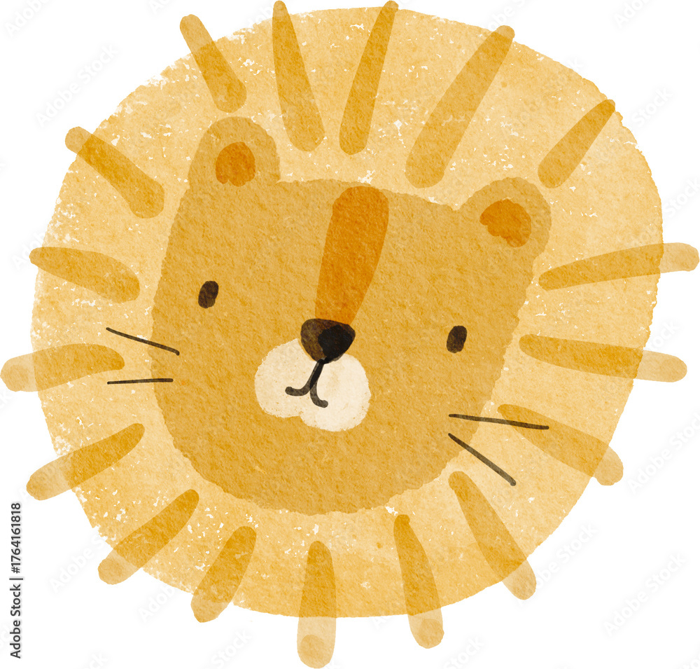 Naklejka premium Watercolor safari animals cute illustration. Hand Drawn African wild animals character design