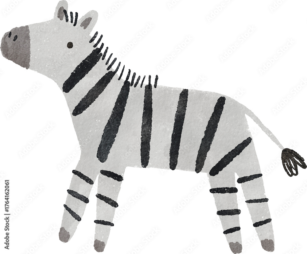 Naklejka premium Watercolor safari animals cute illustration. Hand Drawn African wild animals character design