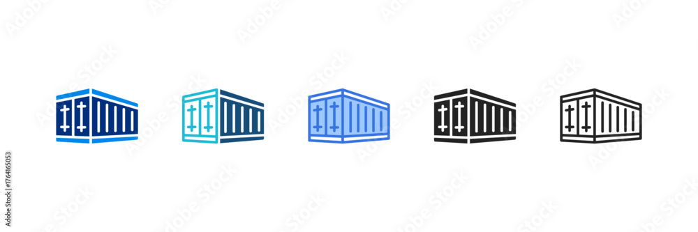 Obraz premium Container Icon Set Multiple Style Vector Illustration 