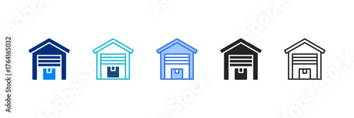 Storage Icon Set Multiple Style Vector Illustration 