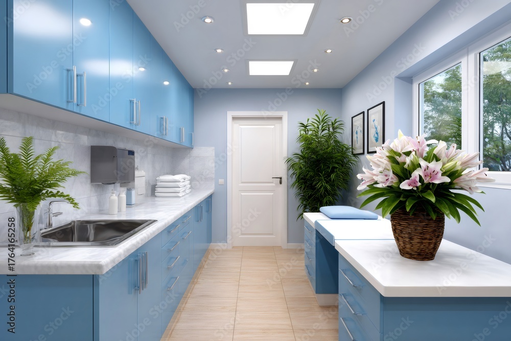Fototapeta premium Modern clinic examination room with clean healthcare interior