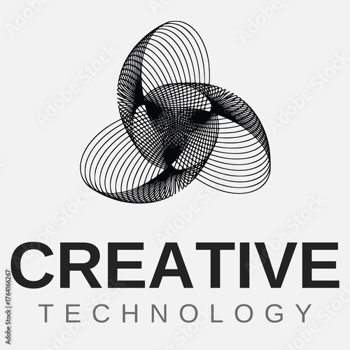 a logo with black lines