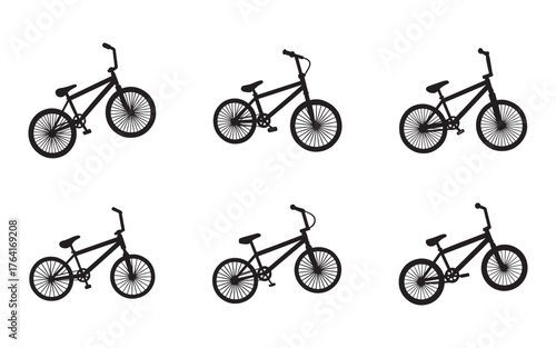 BMX Bike Silhouettes Seamless Pattern for Extreme Sports Enthusiasts and Graphic Design Projects Background Texture Illustration