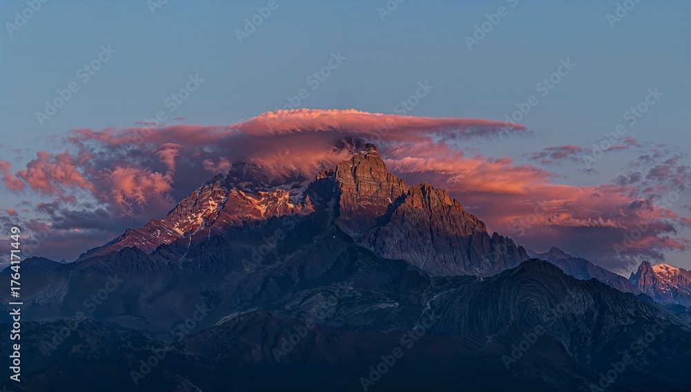 Fototapeta premium mount hood at sunset