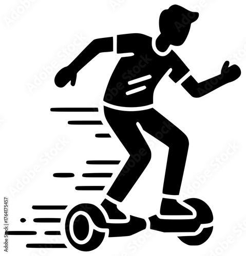 hoverboard illustration electric silhouette transport logo scooter icon ride outline board balance technology hover wheel transportation device modern sport shape technological vector graphic backgrou