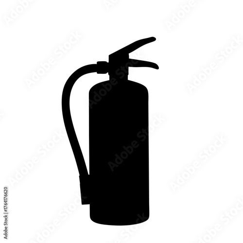 Black silhouette vector of a fire extinguisher. Ideal for logos, safety signage, firefighting symbol, industrial design, and minimal emergency graphics
