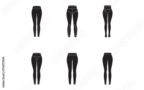 leggings icon silhouette vector illustration design set 