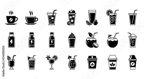 Coffee Cup Icon with Steam Graphic Design Flat Design Isolated on White Vector Illustration