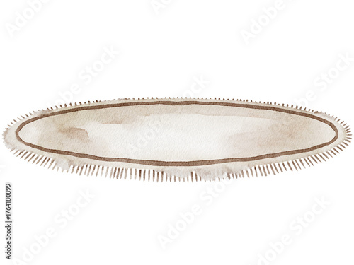 Clean round floor carpet watercolor