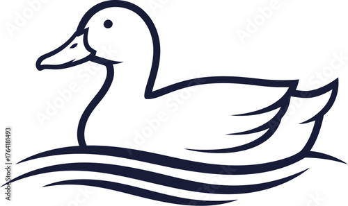 Duck water bird animal nature wildlife swimming lake pond river waterfowl logo