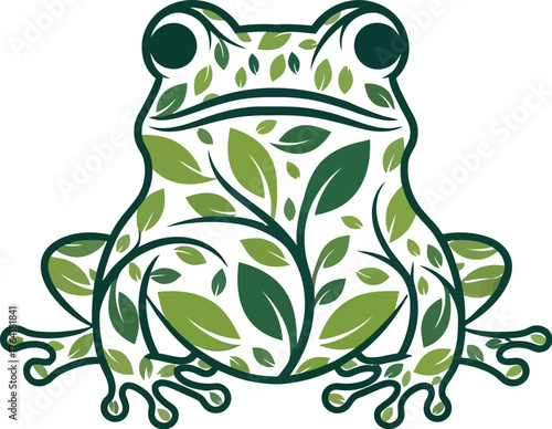 Frog amphibian nature leaves eco green environment wildlife animal ecology art