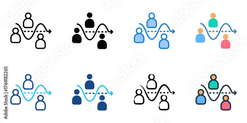Customer journey icon set multiple style collection 
