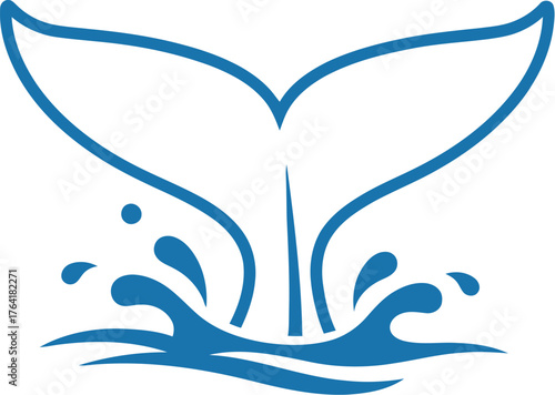 Whale tail ocean sea marine mammal animal water splash aquatic wildlife blue
