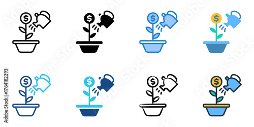 Lead nurturing icon set multiple style collection 
