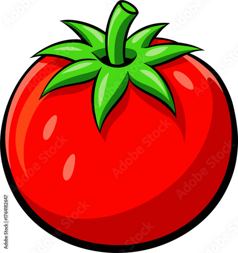 Tomato Vector Illustration – Fresh Red Vegetable Design for Organic, Garden, and Food Themes
