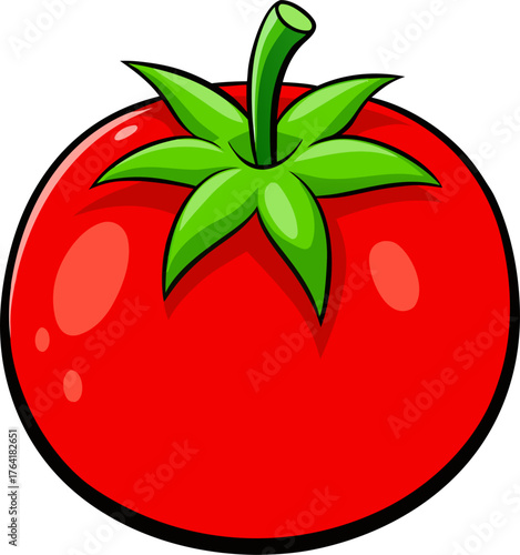 Tomato Vector Illustration – Fresh Red Vegetable Design for Organic, Garden, and Food Themes