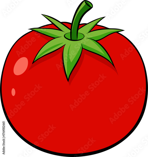 Tomato Vector Illustration – Fresh Red Vegetable Design for Organic, Garden, and Food Themes