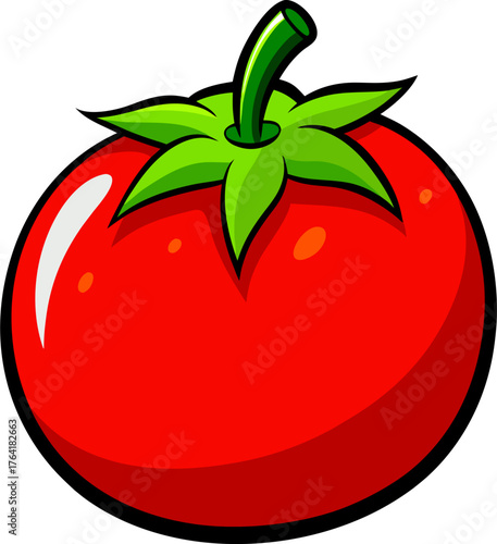 Tomato Vector Illustration – Fresh Red Vegetable Design for Organic, Garden, and Food Themes