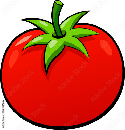 Tomato Vector Illustration – Fresh Red Vegetable Design for Organic, Garden, and Food Themes