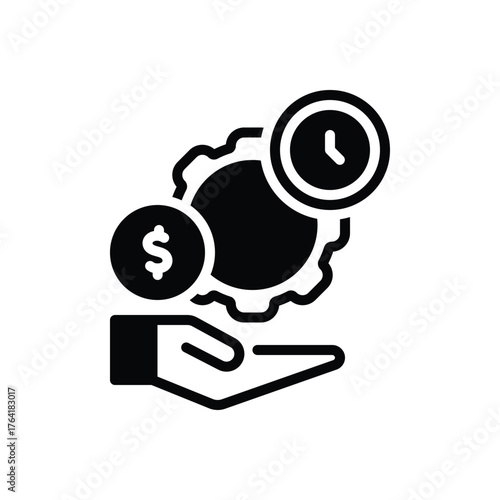Black solid icon for efficient service