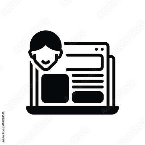 Black solid icon for user friendly
