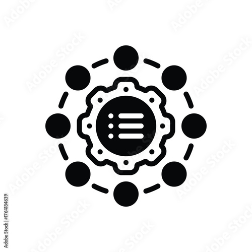 Black solid icon for automated tasks