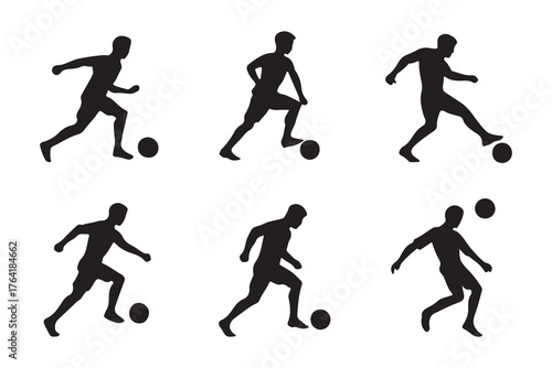 silhouette of soccer player pose