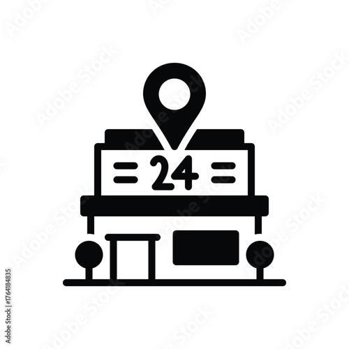 Black solid icon for convenient location