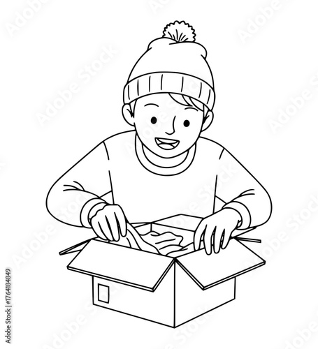 Opening Parcel Like a Kid