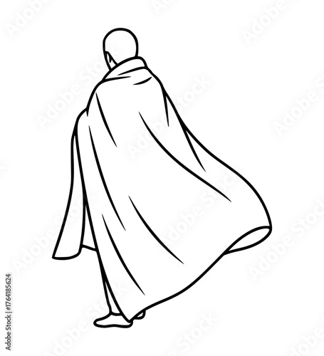 Wearing Blanket Like Cape