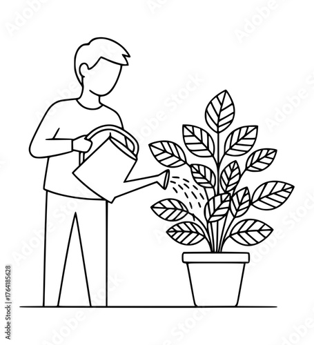 Watering Fake Plant