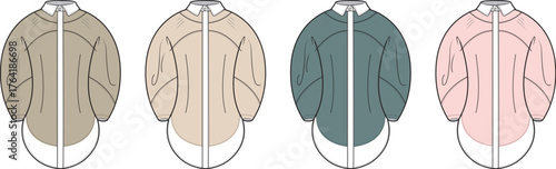 Fashion Color Palette Various Tones of a Long-Sleeved Jacket for Apparel Design and Style Concepts