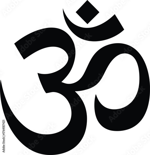 Om Symbol Vector Graphic (Aum Sacred Sound) .