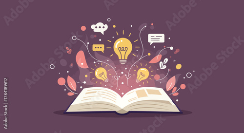 Ignite inspiration with this modern book concept. Ideal for creative projects, marketing, and education, sparking fresh ideas and thoughtful conversations. Elevate your brand today!