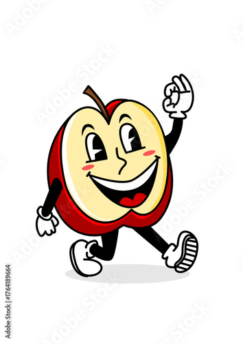 Illustration of a funny apple