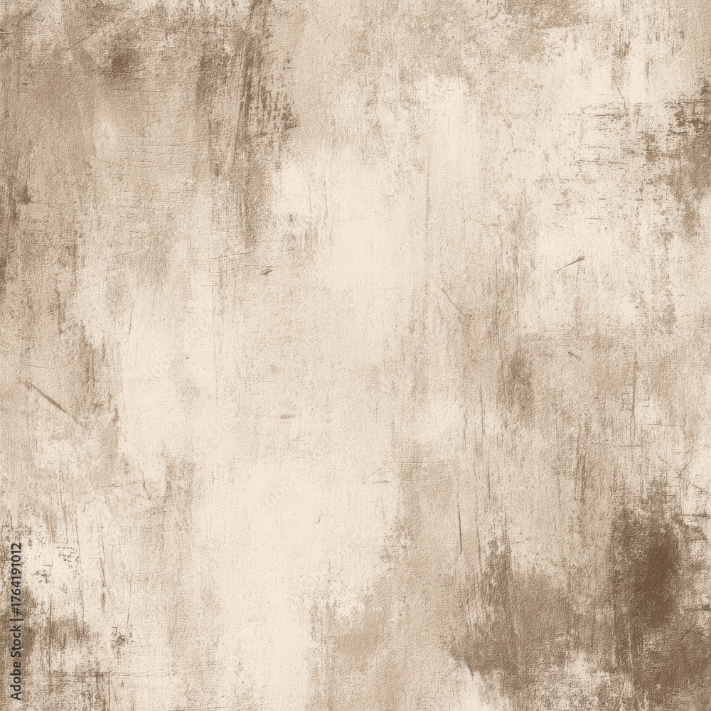 Fototapeta premium Textured, mottled backdrop in light beige and taupe. Abstract, uneven surface, like aged plaster or stone