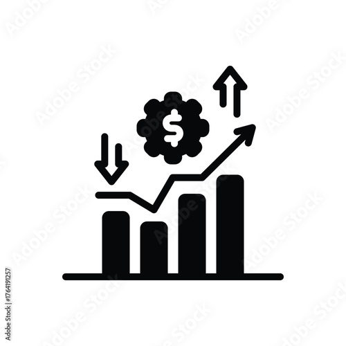 Black solid icon for economic empowerment