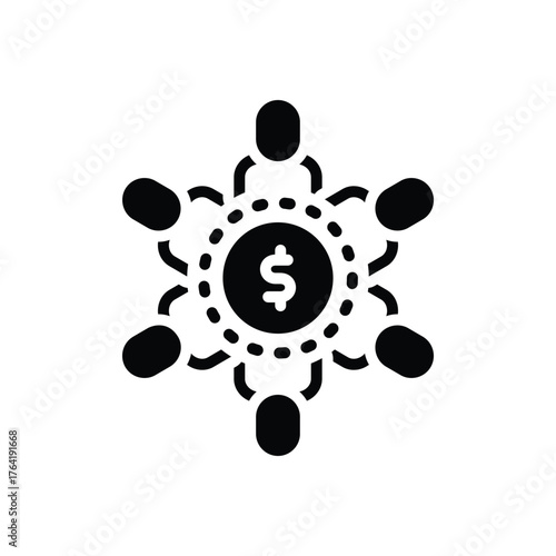 Black solid icon for financial inclusion
