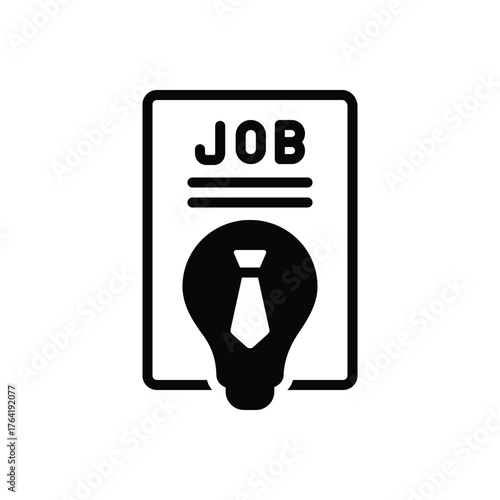 Black solid icon for job creation