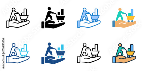 Referral program icon set multiple style collection 
