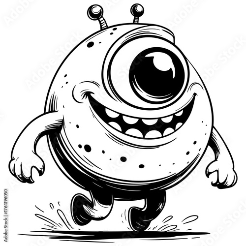 Smiling Alien Monster Character