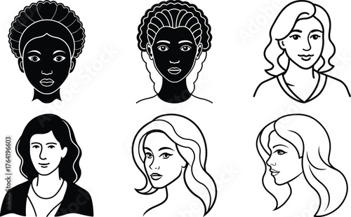 People avatar icons. Vector illustration charaters for social media and networking, user profile, website and app design and development, user profile icons.
