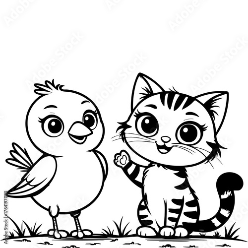 Bird and Cat Best Friends