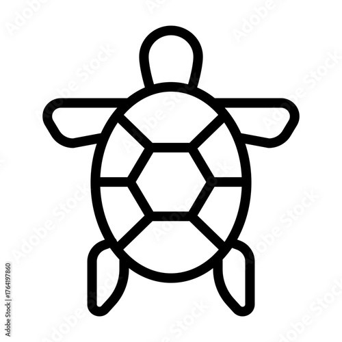 Sea Turtle Vector Line Icon Design