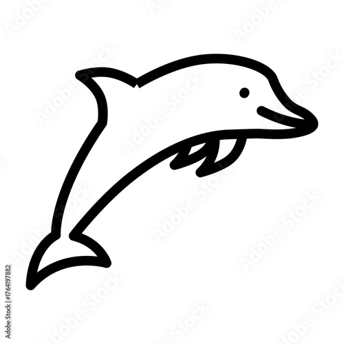 Dolphin Vector Line Icon Design