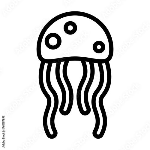 Jellyfish Vector Line Icon Design